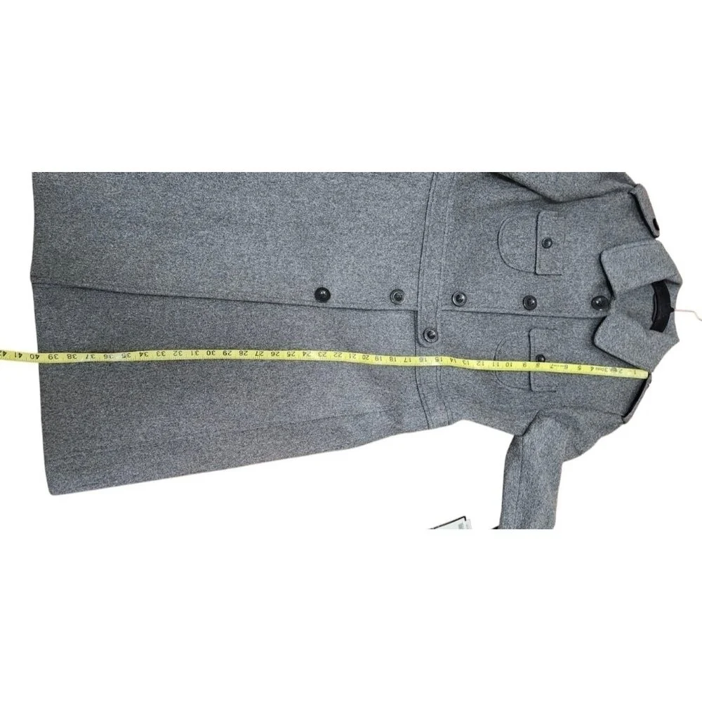 Women's Coat Kenneth Cole Wool Gray Coat Mid Knee Length Size 10 New $370